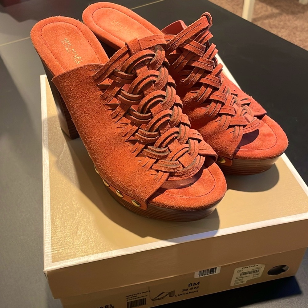 Michael Kors Cinnamon Wedge Sandals Size 8